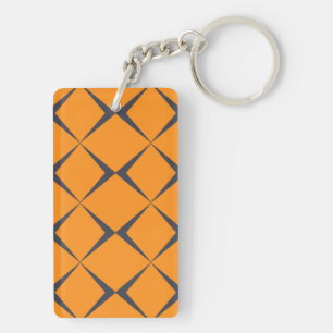 Orange, cool, schlicht, trendig, Zickzack Formen Schlüsselanhänger