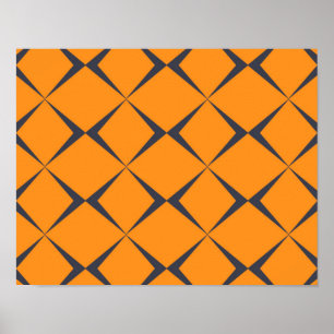 Orange, cool, simple, trendy, chevron shapes poster