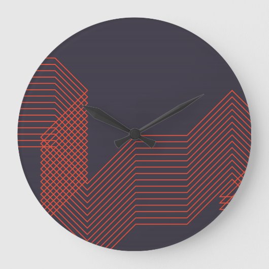 Orange cool simple trendy decorative illustration große wanduhr (Vorderseite)
