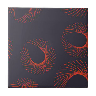 Orange, cool, trendy, geometrische Augenabstraktio Fliese