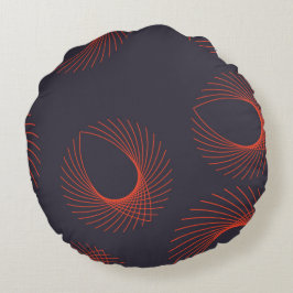 Orange, cool, trendy, geometrische Augenabstraktio Rundes Kissen