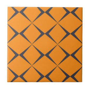 Orange, coole, einfache, trendige, Zickzack Formen Fliese