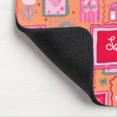 Orange Coquette aesthetic girly whimsical pattern  Mousepad (Ecke)