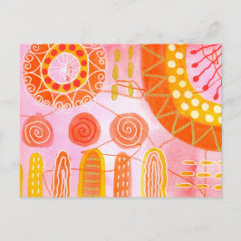Orange Coral Abstract Postcard Postkarte