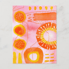 Orange Coral Abstract Postcard Postkarte