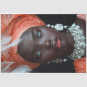 Orange Coral American Woman Decoupage Seidenpapier (Vorderseite)