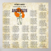 Orange Coral Dahlia Mason Jar Seekarte Poster (Vorne)