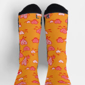 Orange Coral Dancing Hearts Socken (Oben)