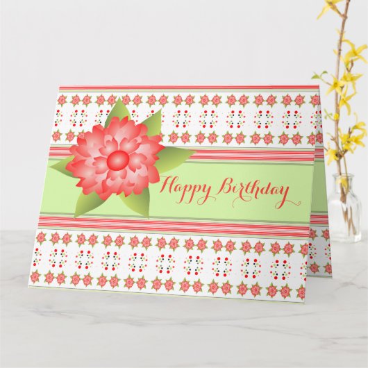 Orange Coral Flows Karte (Gelbe Blume)