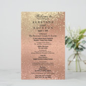 Orange Coral & Gold Glitzer - Programm (Stehend Vorderseite)