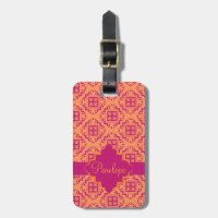 Orange Coral & Magenta Arabesque marokkanische Gra