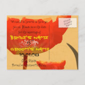 Orange Coral Poppy Save the Date Ankündigungspostkarte (Rückseite)