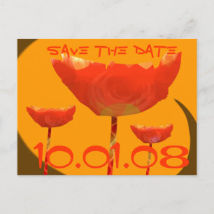 Orange Coral Poppy Save the Date Ankündigungspostkarte