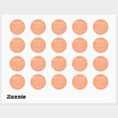 Orange Coral Simple Made with Liebe Heart Pastel Runder Aufkleber (Blatt)