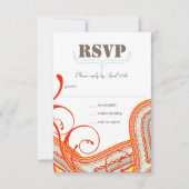 Orange Coral Terracotta Paisley Wedding (Vorderseite)