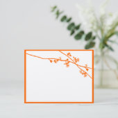 Orange Coral Wild Blume Branches Wedding RSVP (Stehend Vorderseite)