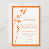 Orange Coral Wildblume Branch Wedding Einladungen (Vorderseite)
