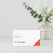Orange Corner Athletic Trainer Business Card Visitenkarte (Stehend Vorderseite)