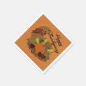 Orange Cornucopia Erntedank Napkins Serviette (Ecke)