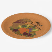 Orange Cornucopia Erntedank Paper Teller (Schrägansicht)