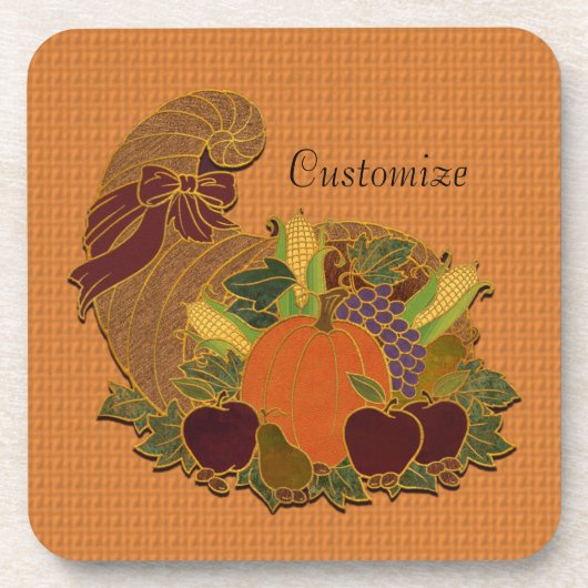 Orange Cornucopia HerbstUntersetzer Untersetzer (Vorderseite)