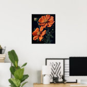 Orange Cosmos Blume Art Print Poster (Heimbüro)