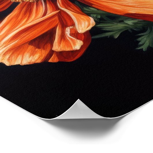 Orange Cosmos Blume Art Print Poster (Ecke)