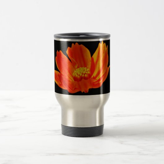 Orange Cosmos Blume Reisebecher (Mittel)