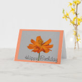 Orange Cosmos Happy Birthday Grußkarte Karte (Gelbe Blume)