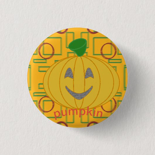 Orange Costume Design Happy Pumpkin Day Button (Vorderseite)