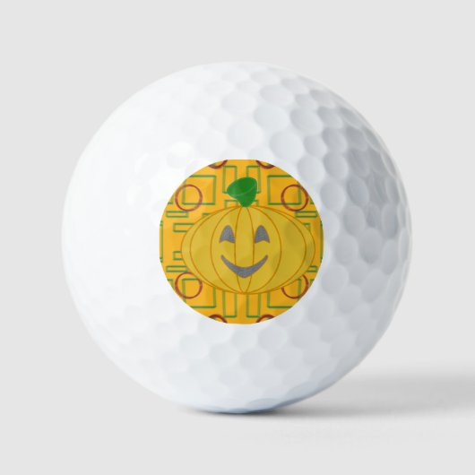 Orange Costume Design Happy Pumpkin Day Golf Balls Golfball (Vorderseite)
