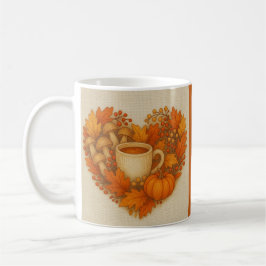 Orange Cosy Fall vibes cocoa Pumpkin Blätter Kaffeetasse