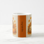 Orange Cosy Fall vibes Igel Pumpkin Blätter Kaffeetasse (Mittel)