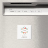 Orange Country Floral Monogram Save the Date Magnet (In Situ (Geschirrspüler))
