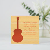 Orange Country Gitarre Save the Date einladen (Stehend Vorderseite)