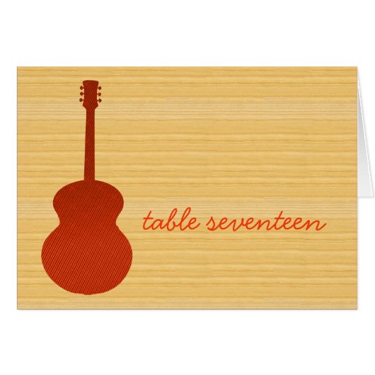 Orange Country Guitar Tischnummer Card (Vorderseite (Horizontal))