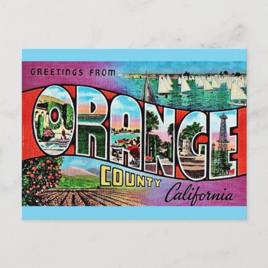 Orange County CA Postkarte (Vorderseite)