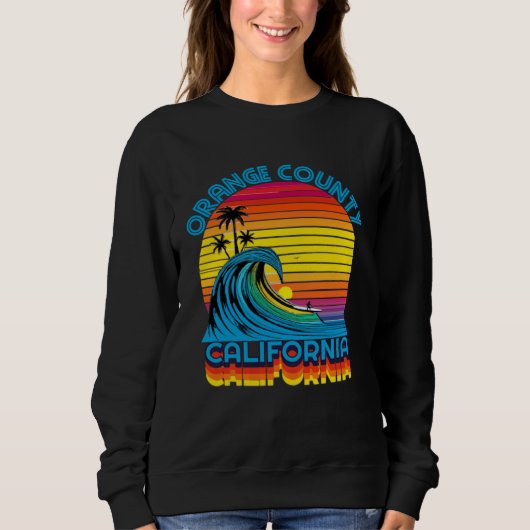 Orange County Retro Throwback Surf & Beach Souveni Sweatshirt (Vorderseite)