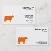 Orange Cow Symbol - Weiß Visitenkarte (Vorne/Hinten)