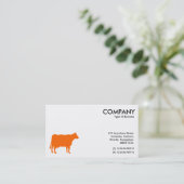Orange Cow Symbol - Weiß Visitenkarte (Stehend Vorderseite)