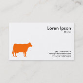 Orange Cow Symbol - Weiß Visitenkarte (Rückseite)