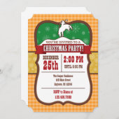 Orange Cowboy Christmas Party Einladung (Vorne/Hinten)