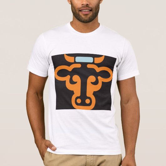 Orange Cows Head Mens T - Shirts (Vorderseite)