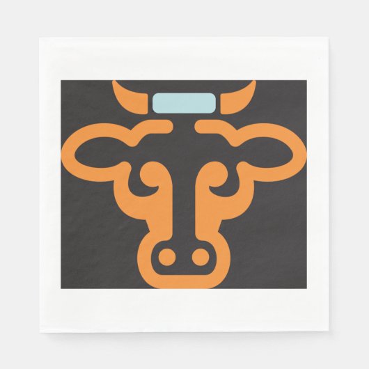 Orange Cows Head Paper Napkins Serviette (Vorderseite)