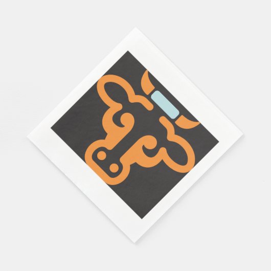 Orange Cows Head Paper Napkins Serviette (Ecke)