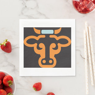 Orange Cows Head Paper Napkins Serviette