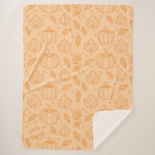 Orange Cozy Autumn Fall Harvest Design Sherpadecke (Vorderseite)