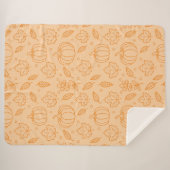 Orange Cozy Autumn Fall Harvest Design Sherpadecke (Vorderseite (Horizontal))