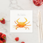 Orange Crab Blue Vintag Boho Beach Party Serviette (Beispiel)