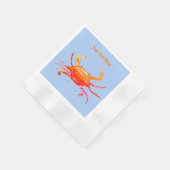 Orange Crab Blue Vintag Boho Beach Party Serviette (Ecke)